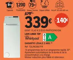 E.Leclerc Lave-linge top whirlpool a offre