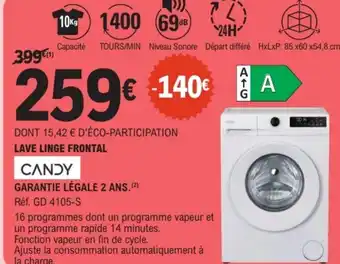 E.Leclerc Lave linge frontal candy offre