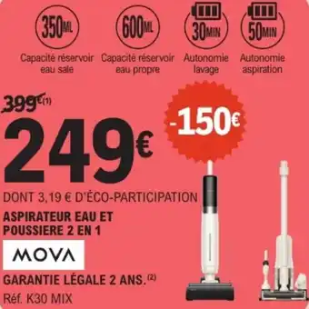 E.Leclerc Aspirateur eau et poussiere 2 en 1 offre