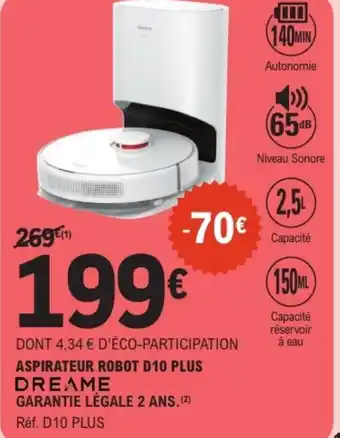 E.Leclerc Aspirateur robot d10 plus dreame offre