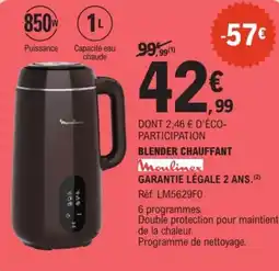 E.Leclerc Blender chauffant moulinex offre
