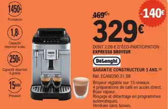 E.Leclerc Expresso broyeur delonghi offre