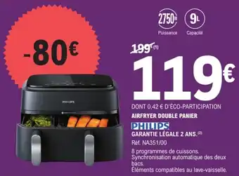 E.Leclerc Airfryer double panier philips offre