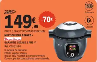 Multicuiseur cookeo+ moulinex