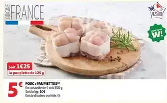 Auchan Supermarché Porc: paupiettes offre