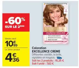 Carrefour Market Coloration EXCELLENCE CREME offre