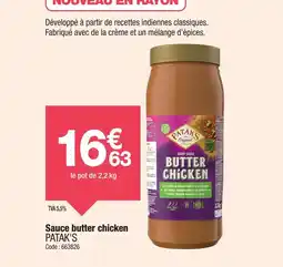 Promocash PATAKS Sauce butter chicken offre