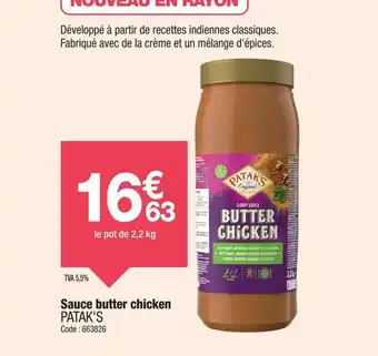 Promocash PATAKS Sauce butter chicken offre