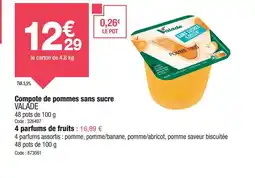 Promocash VALADE Compote de pommes sans sucre offre