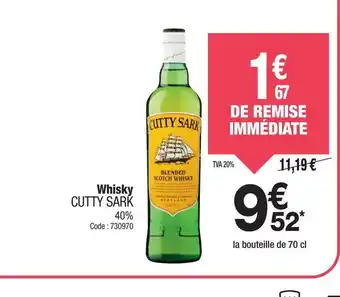 Promocash CUTTY SARK Whisky offre