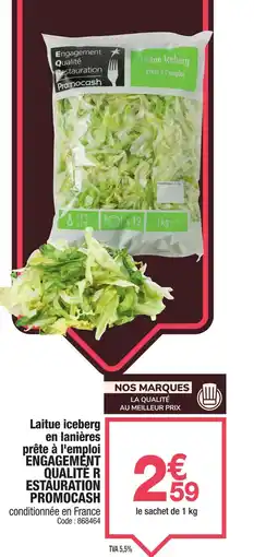 Promocash Laitue iceberg en lanières prête à l'emploi offre