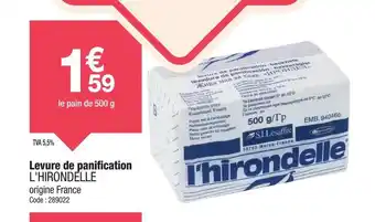 Promocash L'HIRONDELLE Levure de panification offre
