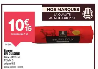 Promocash EN CUISINE Beurre offre