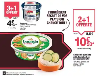 Promocash BOUSIN CUISINE Spécialité culinaire ail & fines herbes offre
