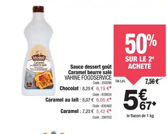Promocash VAHINE FOODSERVICE Sauce dessert goût Caramel beurre salé offre