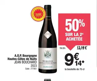 Promocash JEAN BOUCHARD 2023 A.O.P. Bourgogne Hautes-Côtes de Nuits offre