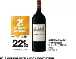 Promocash CHATEAU DARCINS 2020 A.O.P. Haut-Médoc Cru bourgeois offre