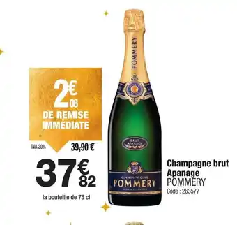 Promocash POMMERY Champagne brut Apanage offre