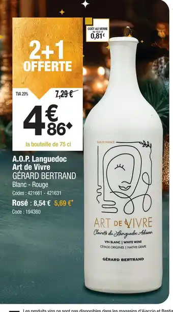 Promocash GÉRARD BERTRAND A.O.P. Languedoc Art de Vivre offre