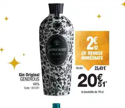 Promocash GENEROUS Gin Original offre