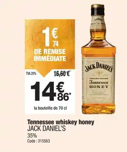 Promocash JACK DANIEL'S Tennessee whiskey honey offre