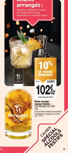 Promocash LES RHUMS DE CED Rhum arrangé ananas Victoria offre