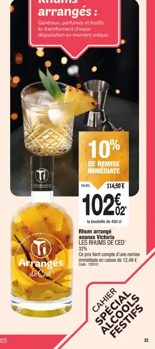 Promocash LES RHUMS DE CED Rhum arrangé ananas Victoria offre