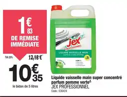 Promocash JEX PROFESSIONNEL Liquide vaisselle main super concentré parfum pomme verte offre