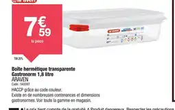 Promocash ARAVEN Boîte hermétique transparente Gastronorm offre