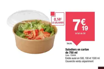 Promocash Saladiers en carton offre