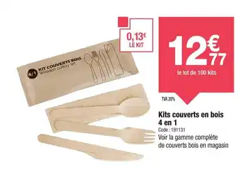 Promocash Kits couverts en bois 4 en 1 offre