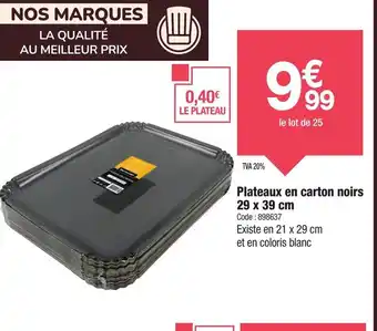 Promocash Plateaux en carton noirs offre
