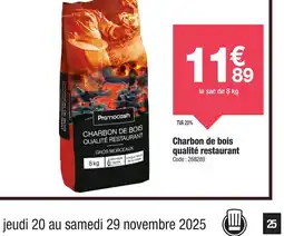 Promocash Charbon de bois qualité restaurant offre