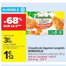 Carrefour Market BONDUELLE Croustis de légumes surgelés offre