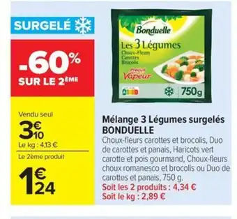 Carrefour Market BONDUELLE Mélange 3 Légumes surgelés offre