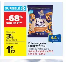 Carrefour Market LAMB WESTON Frites surgelées offre