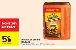 Carrefour Market POULAIN Chocolat en poudre offre