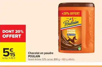 Carrefour Market POULAIN Chocolat en poudre offre