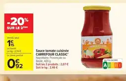 Carrefour Market CARREFOUR CLASSIC Sauce tomate cuisinée offre