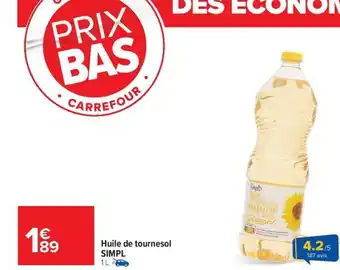 Carrefour Market SIMPL Huile de tournesol offre