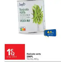 Carrefour Market SIMPL Haricots verts offre