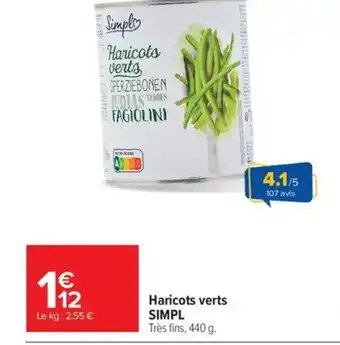 Carrefour Market SIMPL Haricots verts offre