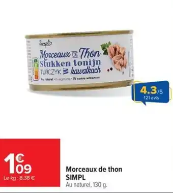 Carrefour Market SIMPL Morceaux de thon offre