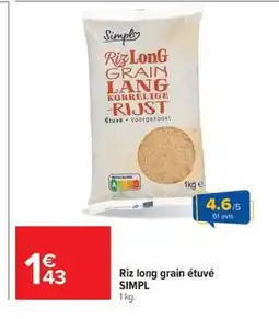Carrefour Market SIMPL Riz long grain étuvé offre