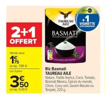 Carrefour Market TAUREAU AILE Riz Basmati offre