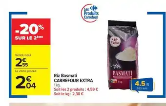 Carrefour Market CARREFOUR EXTRA Riz Basmati offre