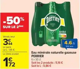 Carrefour Market PERRIER Eau minérale naturelle gazeuse offre