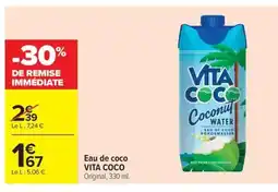 Carrefour Market VITA COCO Eau de coco offre