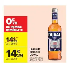 Carrefour Market DUVAL Pastis de Marseille offre