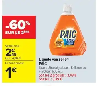 Carrefour Market PAIC Liquide vaisselle offre